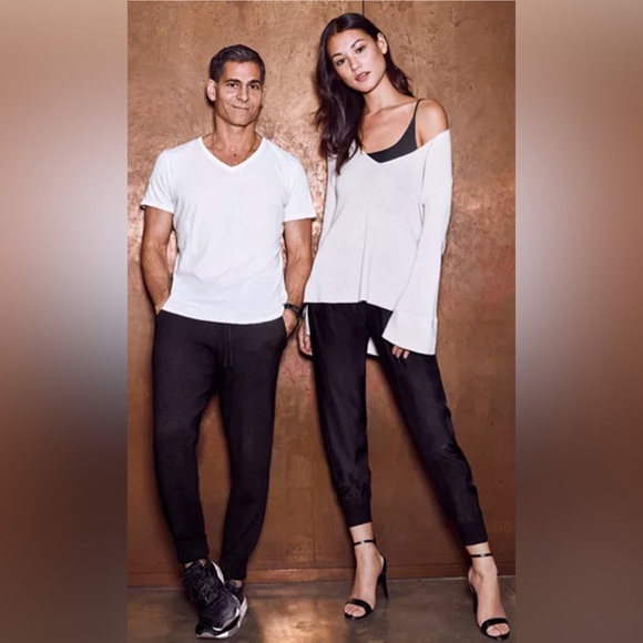 ATM Silk Charmeuse Frayed Trim Joggers - NEW! - Picture 5 of 17